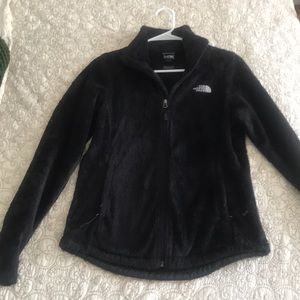 Black North Face fuzzy jacket